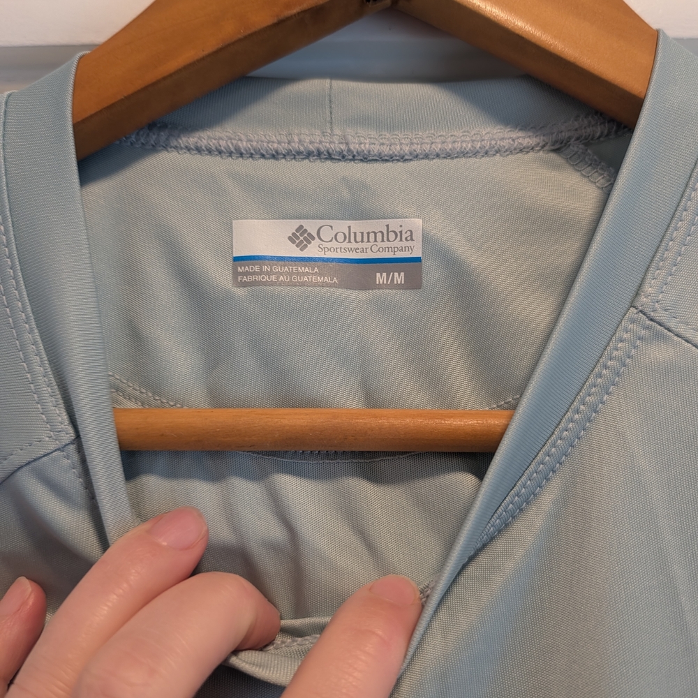 COLUMBIA PFG Men's Light Blue Long Sleeve Sports Tee Shirt Size Medium - Picture 4 of 8